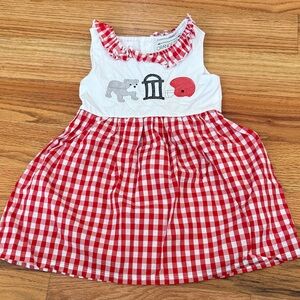 Red and White Checkered Dress with UGA Georgia Designs